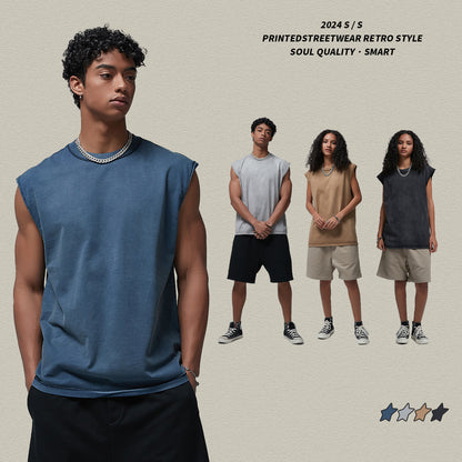 2025 Summer Men's Airbrush Washed Retro