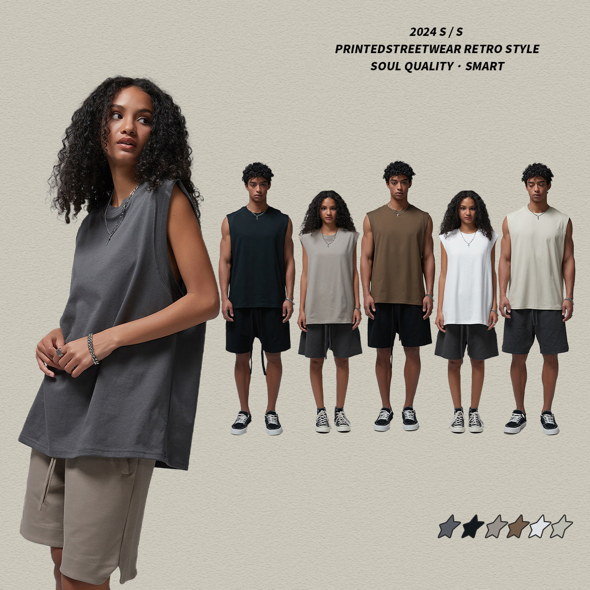 2025 summer new quick dry sports breathable loose men's sleeveless undershirt t-shirt