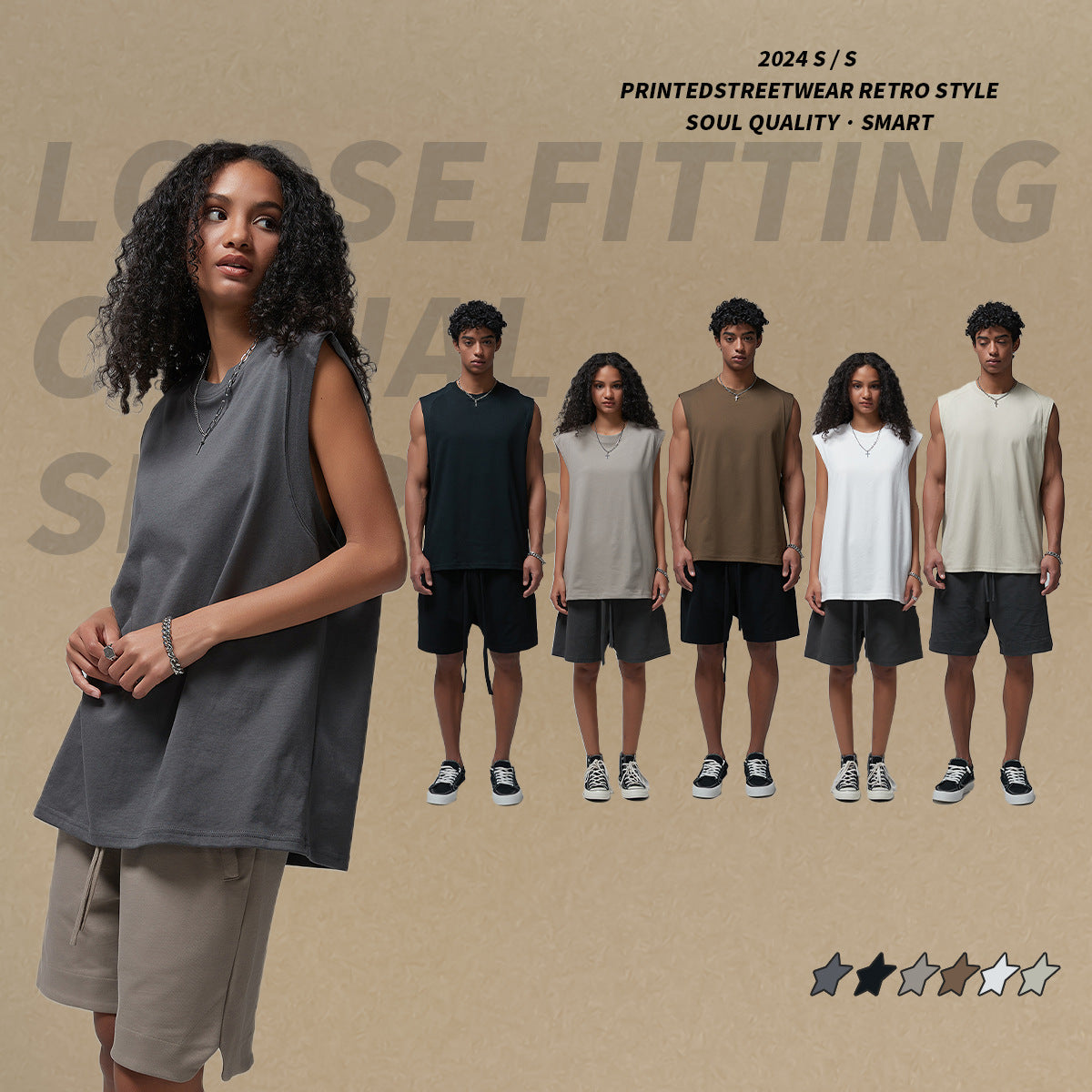 2025 summer new quick dry sports breathable loose men's sleeveless undershirt t-shirt