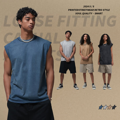 2025 Summer Men's Airbrush Washed Retro