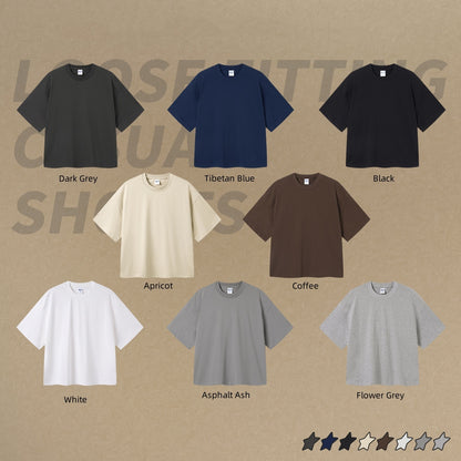 Tide “Boxy” version of the simple cotton basic paragraph T-shirt loose men and women short-sleeved