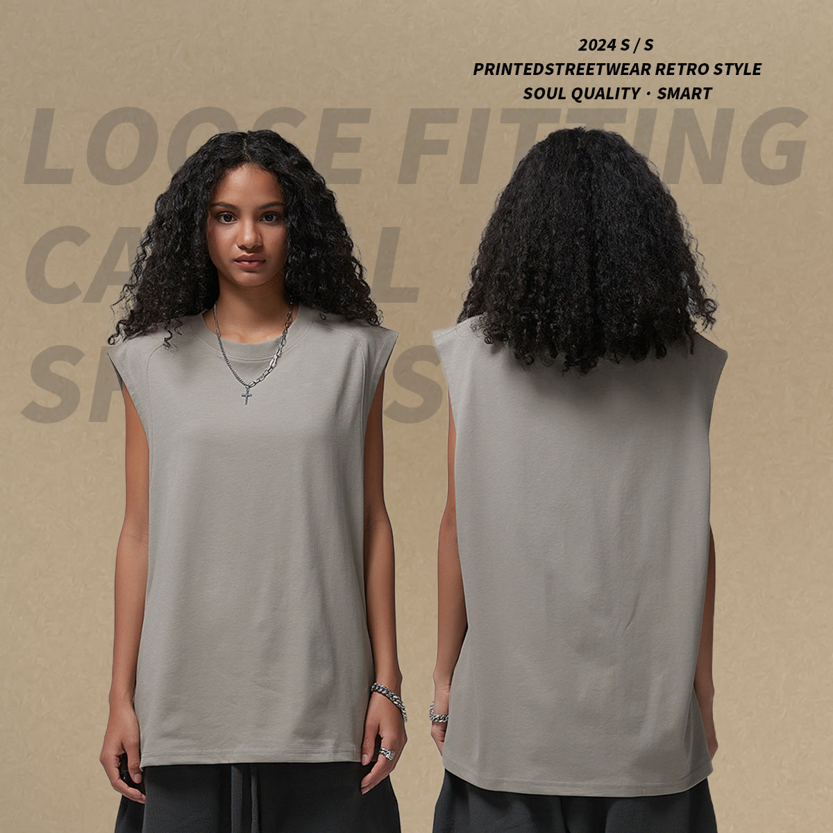 2025 summer new quick dry sports breathable loose men's sleeveless undershirt t-shirt