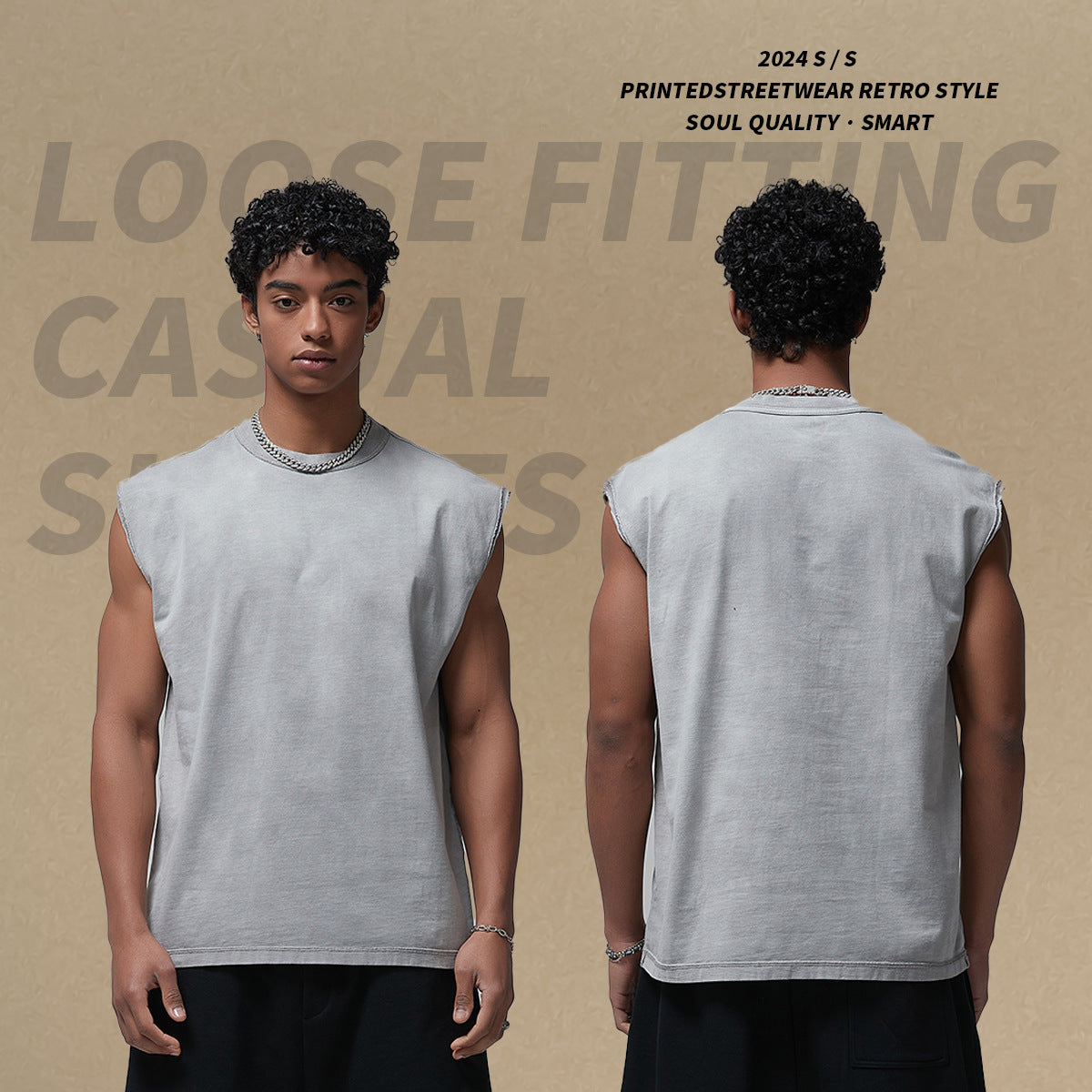 2025 Summer Men's Airbrush Washed Retro