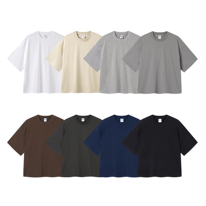 Tide “Boxy” version of the simple cotton basic paragraph T-shirt loose men and women short-sleeved
