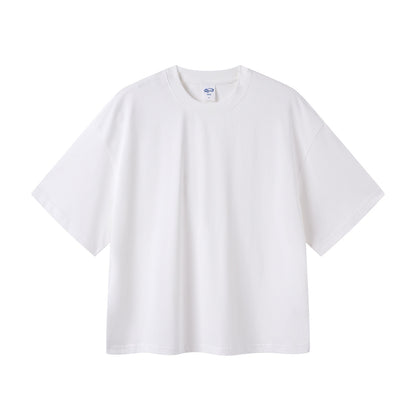 Tide “Boxy” version of the simple cotton basic paragraph T-shirt loose men and women short-sleeved