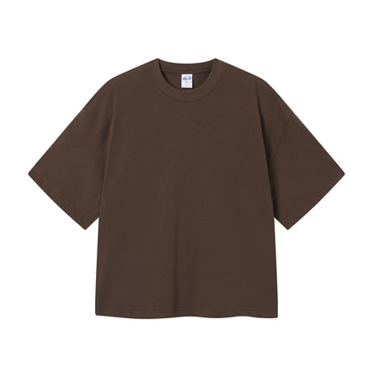 Tide “Boxy” version of the simple cotton basic paragraph T-shirt loose men and women short-sleeved