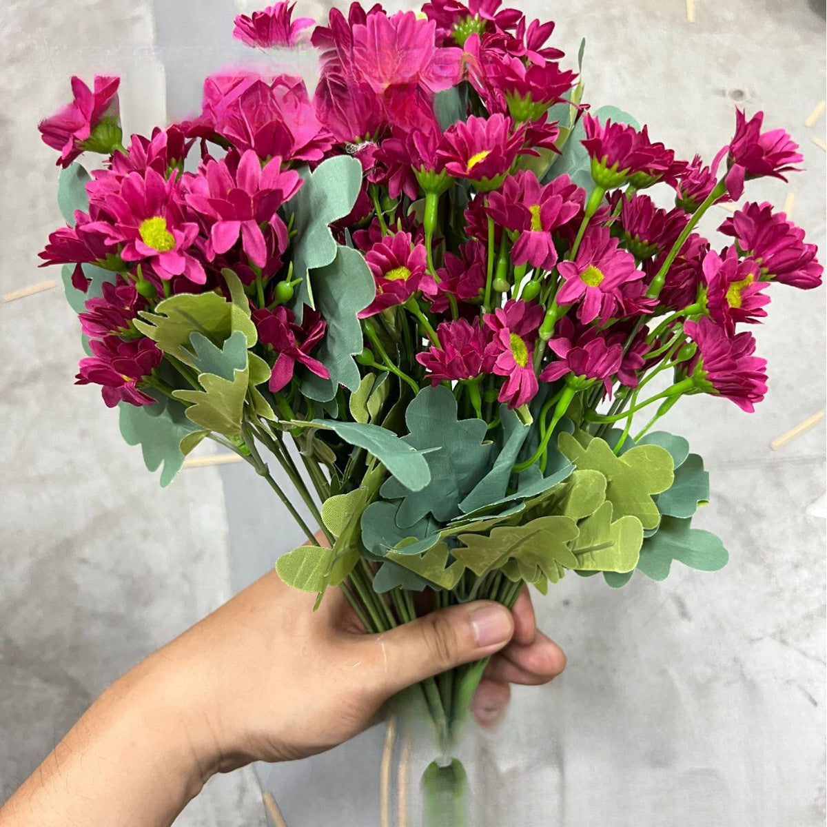 💥Last Day Each - Artificial Outdoor Sunset Mums Flowers - Waterproof, Windproof