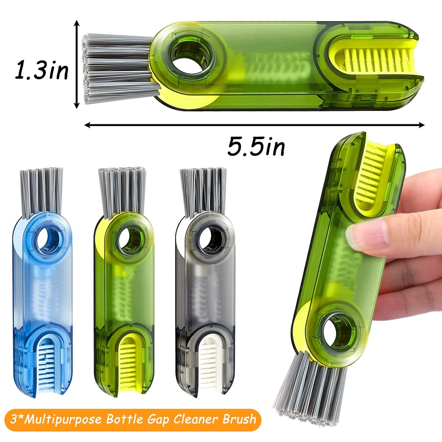 🔥3 in 1 Multipurpose Bottle Gap Cleaner Brush,🛒💨3 Pack Cup Cover Cleaning Brush,Cup Crevice Cleaning Tools,Water Bottle Cleaner Brush