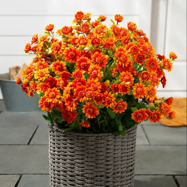 💥Last Day Each - Artificial Outdoor Sunset Mums Flowers - Waterproof, Windproof