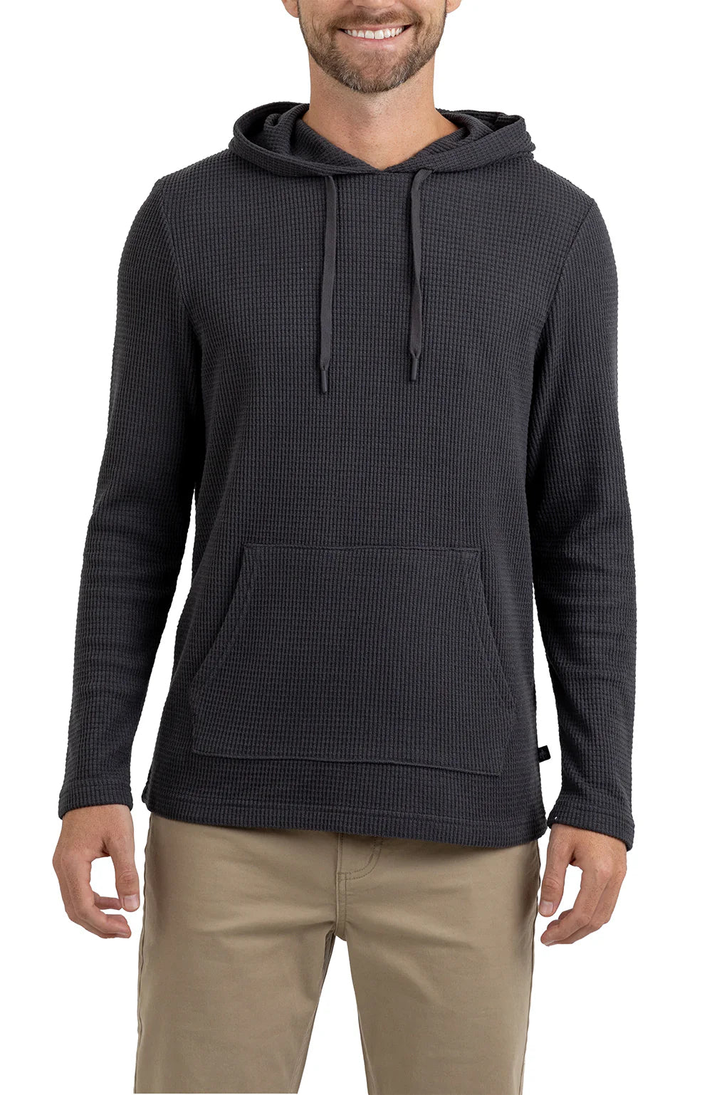 RF CABIN-LONG SLEEVE HOODED WAFFLE HENLEY W/ KANGAROO PKT