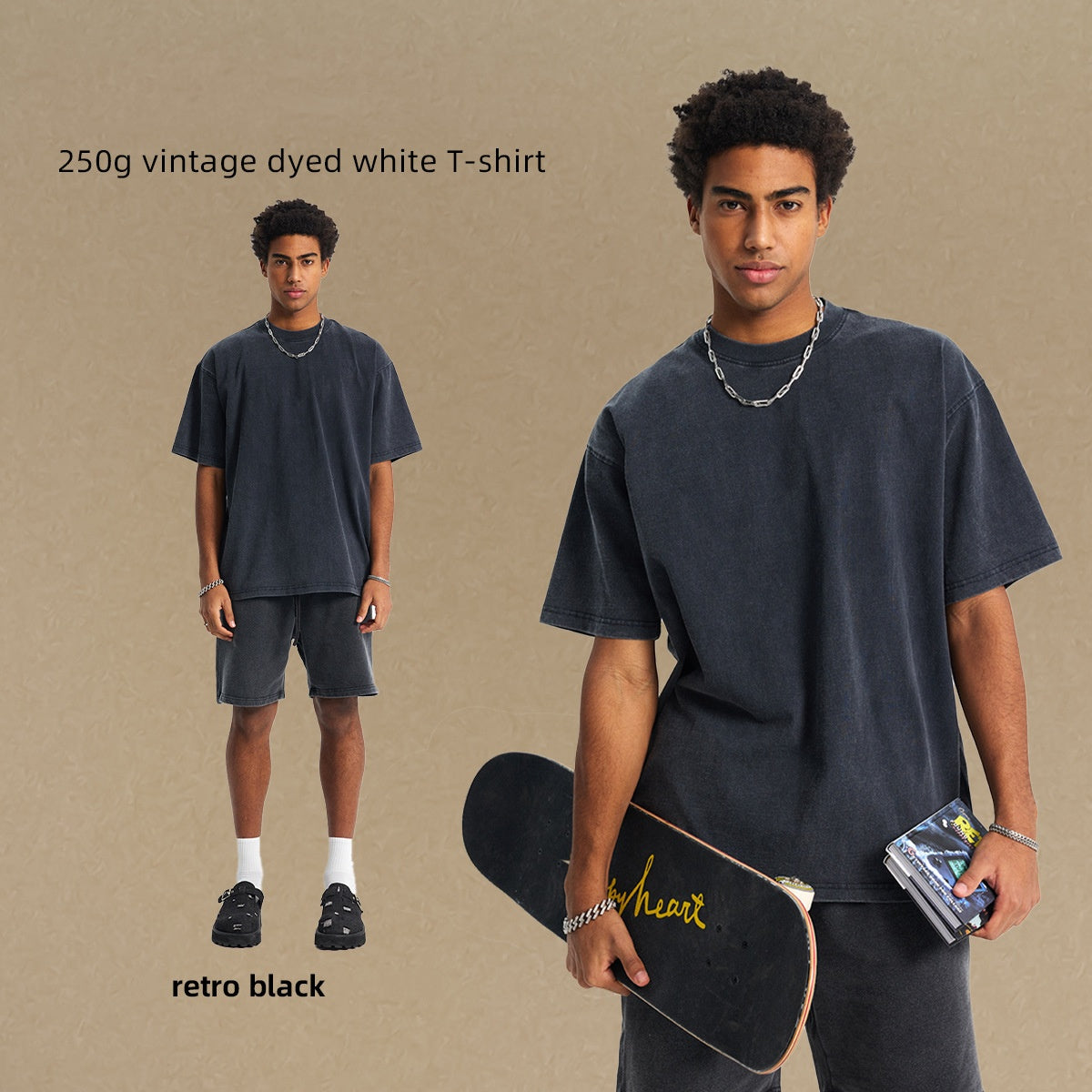 250g vintage dyed white T-shirt