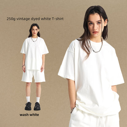250g vintage dyed white T-shirt