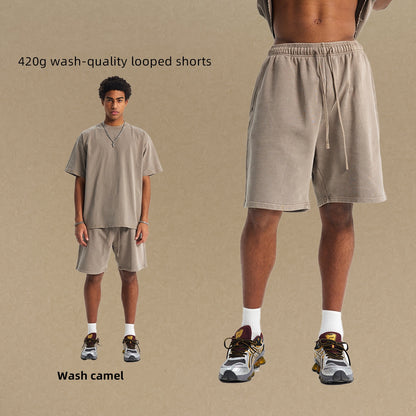 420g wash-quality looped shorts