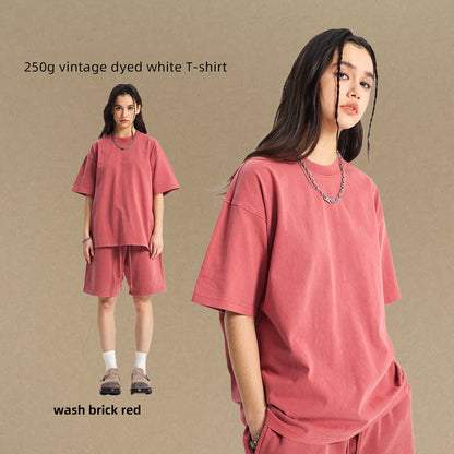 250g vintage dyed white T-shirt