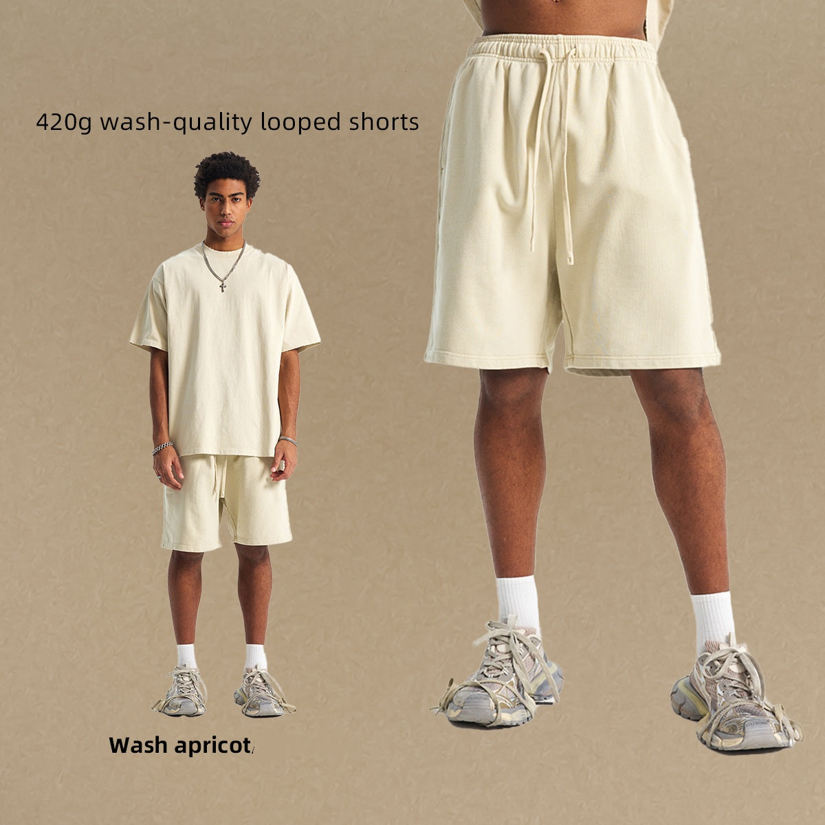 420g wash-quality looped shorts