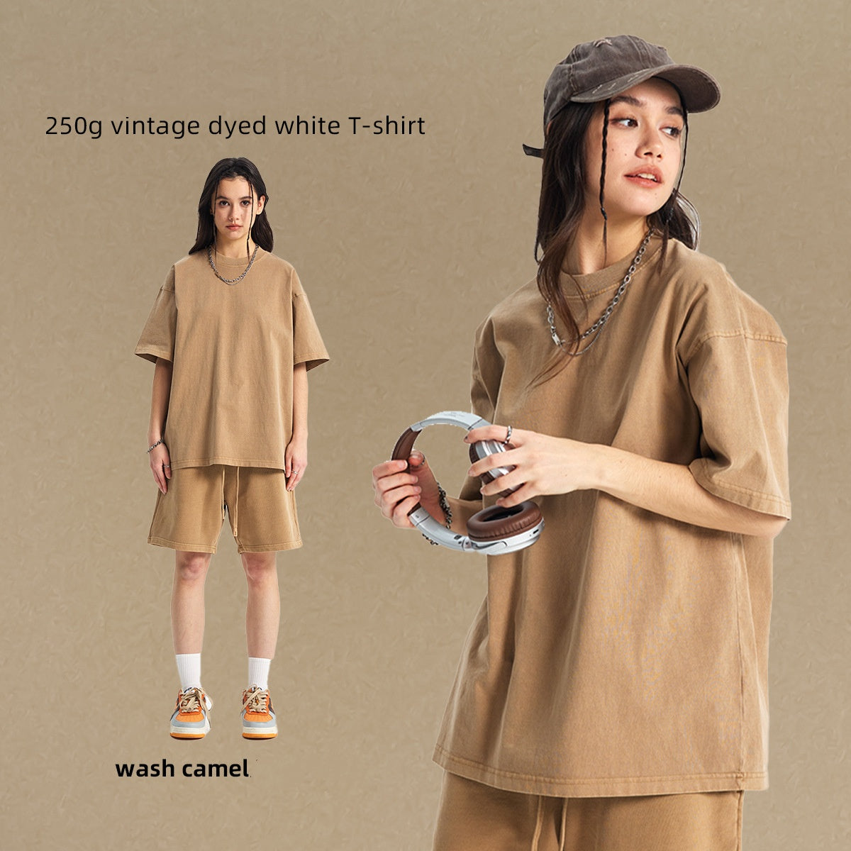 250g vintage dyed white T-shirt