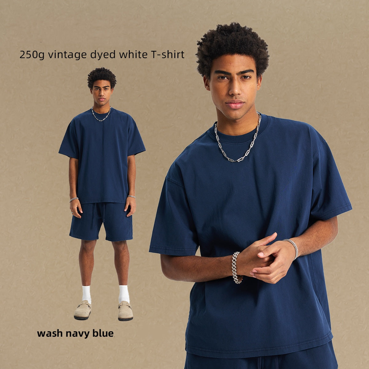 250g vintage dyed white T-shirt