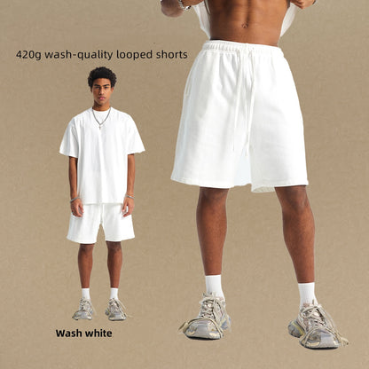 420g wash-quality looped shorts