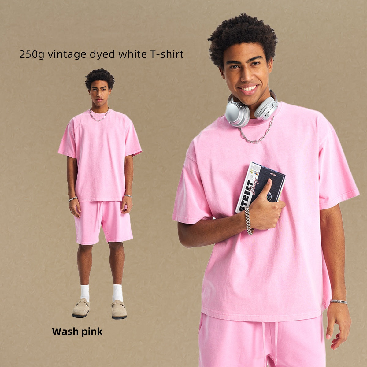 250g vintage dyed white T-shirt