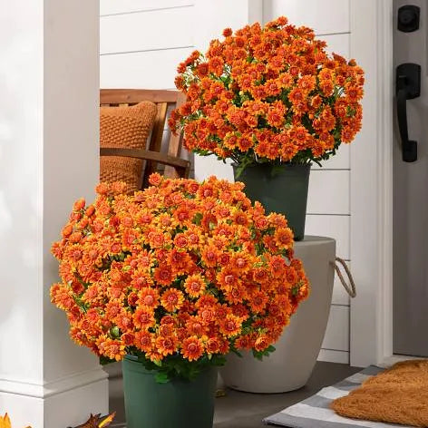 💥Last Day Each - Artificial Outdoor Sunset Mums Flowers - Waterproof, Windproof