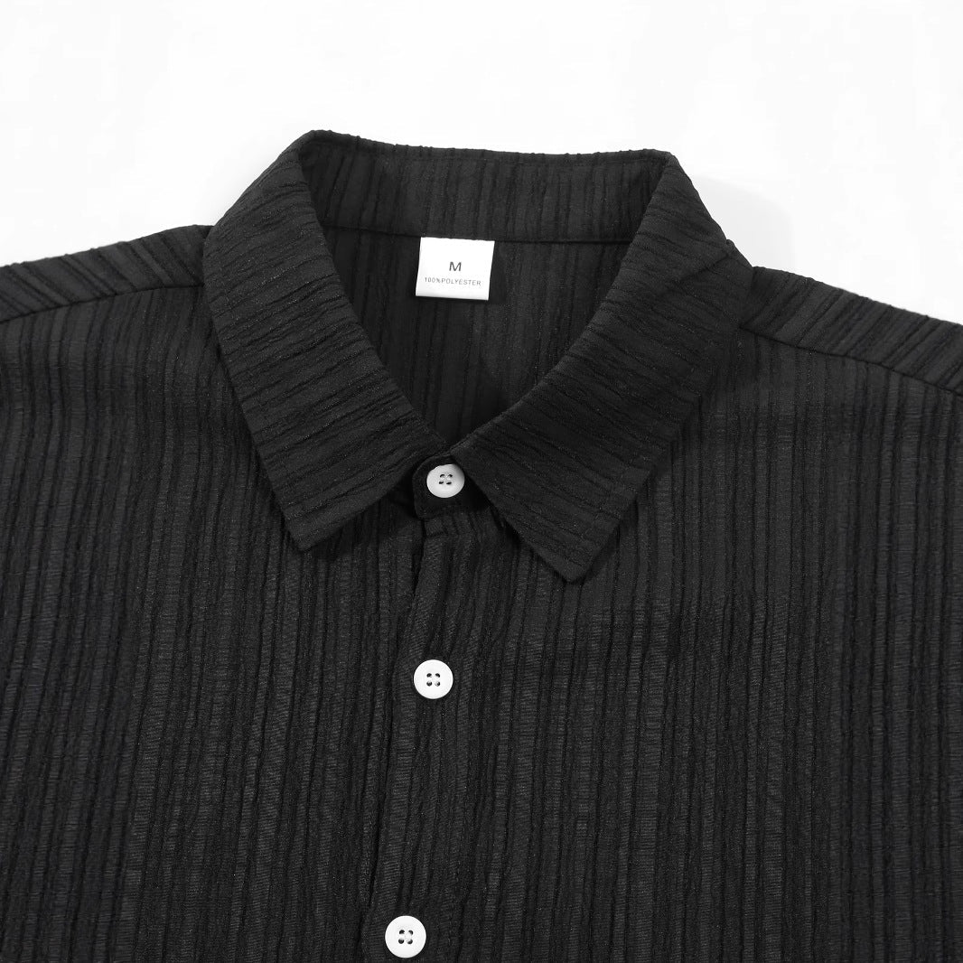 Summer Men's Shirt Casual Loose Short Sleeve T-Shirt Set